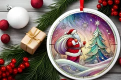Round Christmas Ornament Sublimation|Clipart Product Image 2