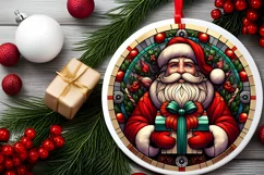 Round Christmas Ornament Sublimation|Clipart Product Image 1