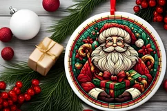 Round Christmas Ornament Sublimation|Clipart Product Image 1
