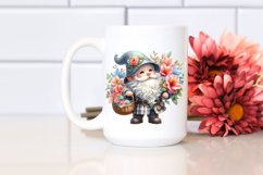 Cute Gnome Holding a Basket of Flowers | Sublimation | Product Image 2