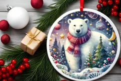 Round Christmas Ornament Sublimation|Clipart Product Image 2