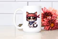 Watercolor Cat with Big Eyes and Bandana Product Image 2