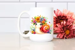 Colorful Cartoon-Style Snail with Flower Crown Product Image 2