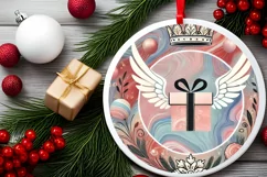 Round Christmas Ornament Sublimation|Clipart Product Image 1