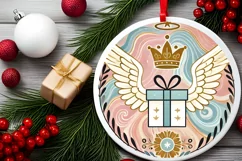 Round Christmas Ornament Sublimation|Clipart Product Image 1