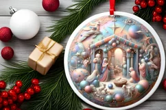 Round Christmas Ornament Sublimation|Clipart Product Image 2