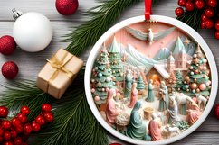 Round Christmas Ornament Sublimation|Clipart Product Image 2