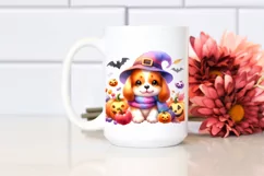 Cute Baby Dog in Halloween Scenery | Clipart Product Image 2