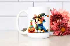 Cute Baby Dog in Halloween Scenery | Clipart Product Image 2