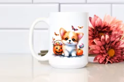 Cute Baby Dog in Halloween Scenery | Clipart Product Image 2