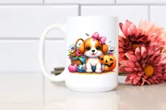 Cute Baby Dog in Halloween Scenery | Clipart Product Image 2