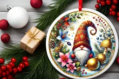 Round Christmas Ornament Sublimation|Clipart Product Image 1