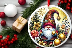 Round Christmas Ornament Sublimation|Clipart Product Image 1