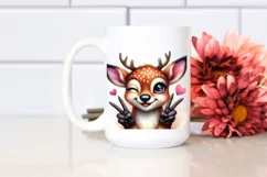 Funny Cute Deer Portrait | Watercolor Clipart Product Image 2