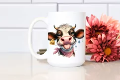Funny Cute Cow Portrait | Watercolor Clipart Product Image 2
