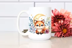 Colorful Baby Fox with Moon, PNG Product Image 2