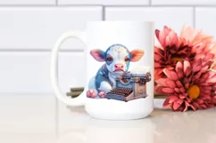Colorful Baby Cow Typewriter PNG Product Image 2