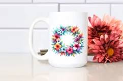 Vibrant Wreath with Hawaiian Flowers | Sublimation | Clipart Product Image 2
