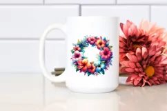 Vibrant Wreath with Hawaiian Flowers | Sublimation | Clipart Product Image 2