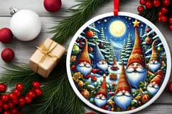 Round Christmas Ornament Sublimation|Clipart Product Image 2