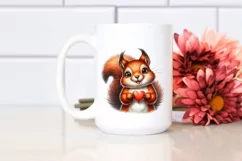 Funny Cute Squirrel Portrait | Watercolor Clipart Product Image 2
