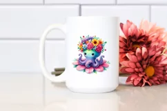 Cute Octopus Vivid Flower Crown PNG Product Image 2