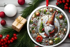 Round Christmas Ornament Sublimation|Clipart Product Image 1