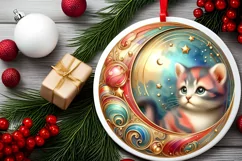 Round Christmas Ornament Sublimation|Clipart Product Image 2