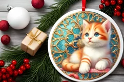 Round Christmas Ornament Sublimation|Clipart Product Image 2