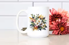 Vibrant Jasmine Gold Foil Bouquet | Sublimation Clipart Product Image 2
