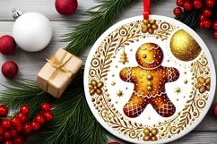 Round Christmas Ornament Sublimation|Clipart Product Image 1