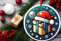 Round Christmas Ornament Sublimation|Clipart Product Image 1