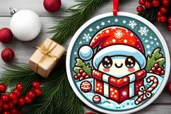 Round Christmas Ornament Sublimation|Clipart Product Image 1