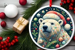 Round Christmas Ornament Sublimation|Clipart Product Image 2