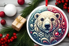 Round Christmas Ornament Sublimation|Clipart Product Image 2