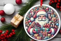 Round Christmas Ornament Sublimation|Clipart Product Image 1