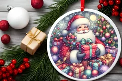 Round Christmas Ornament Sublimation|Clipart Product Image 1