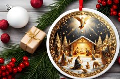Round Christmas Ornament Sublimation|Clipart Product Image 1