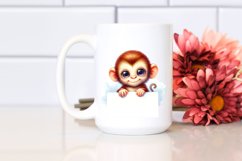 Colorful Baby Monkey Smiling | Clipart Product Image 2