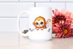 Colorful Baby Monkey Smiling | Clipart Product Image 2