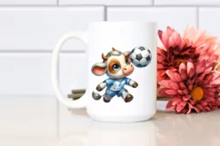 Pastel Cute Baby Cow Playing Handball | Sublimation Clipart Product Image 2