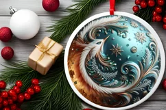 3d Christmas Round Cute Ornament Sublimation Product Image 1