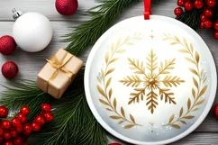 Round Christmas Ornament Sublimation|Clipart Product Image 2