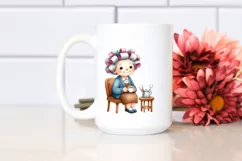 Old Lady Chair Hair Curlers Tea Cup Product Image 2
