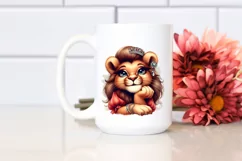 Detailed Funny Cute Lion Smiling | Sublimation Clipart Product Image 2