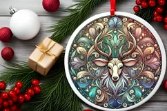 Round Christmas Ornament Sublimation|Clipart Product Image 1