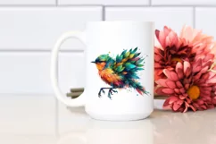 Abstract Bird with Plant Leaves, PNG Product Image 2