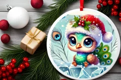 Round Christmas Ornament Sublimation|Clipart Product Image 2