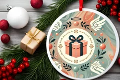 Round Christmas Ornament Sublimation|Clipart Product Image 1