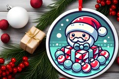 Round Christmas Ornament Sublimation|Clipart Product Image 2